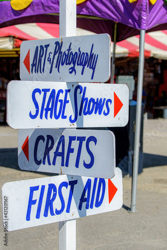 Direction Signs At A Fair