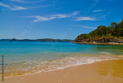 Pearl Beach and Broken Bay on a beautiful sunny day in New South Wales, Australia.