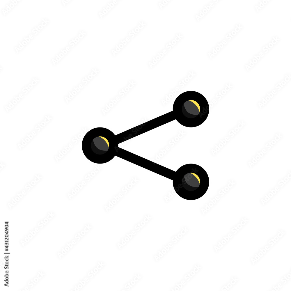 Share Icon, isolated on white. User Interface Outline Icon.. Share Icon, isolated on white. User Interface Outline Icon..
