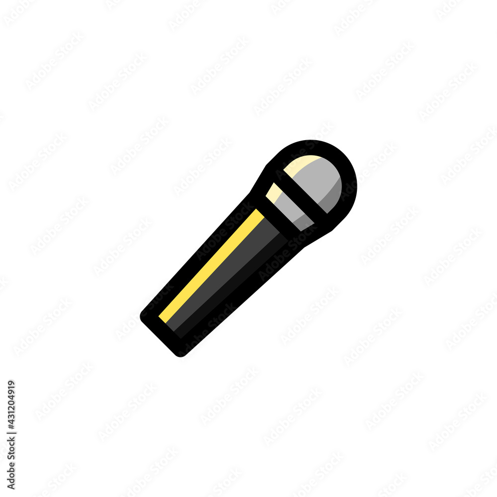Microphone Icon, isolated on white. User Interface Outline Icon.. Microphone Icon, isolated on white. User Interface Outline Icon..