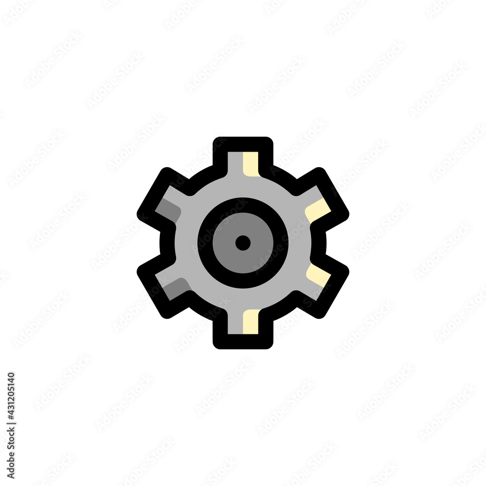 Gear Icon, isolated on white. User Interface Outline Icon.. Gear Icon, isolated on white. User Interface Outline Icon..
