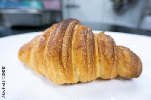  baked butter croissant background