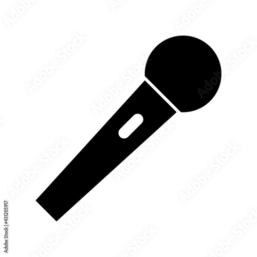 Microphone icon, audio speech symbol, record concert sign, web button design, karaoke flat speak