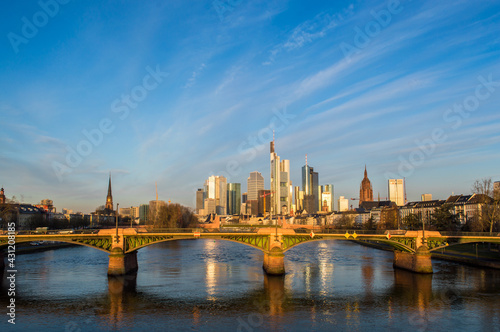 Frankfurt morning sunrise city skyline © Martin