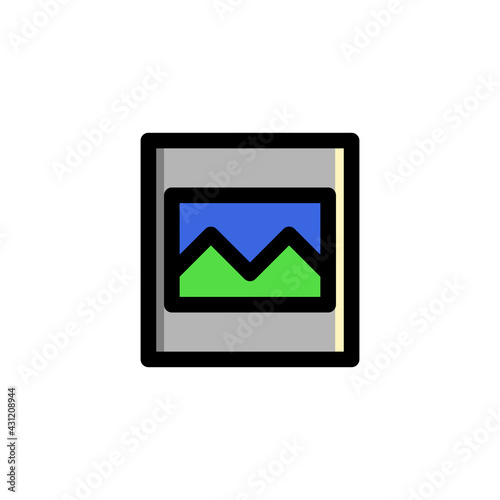 Photo User Interface Outline Icon Logo Vector Illustration.