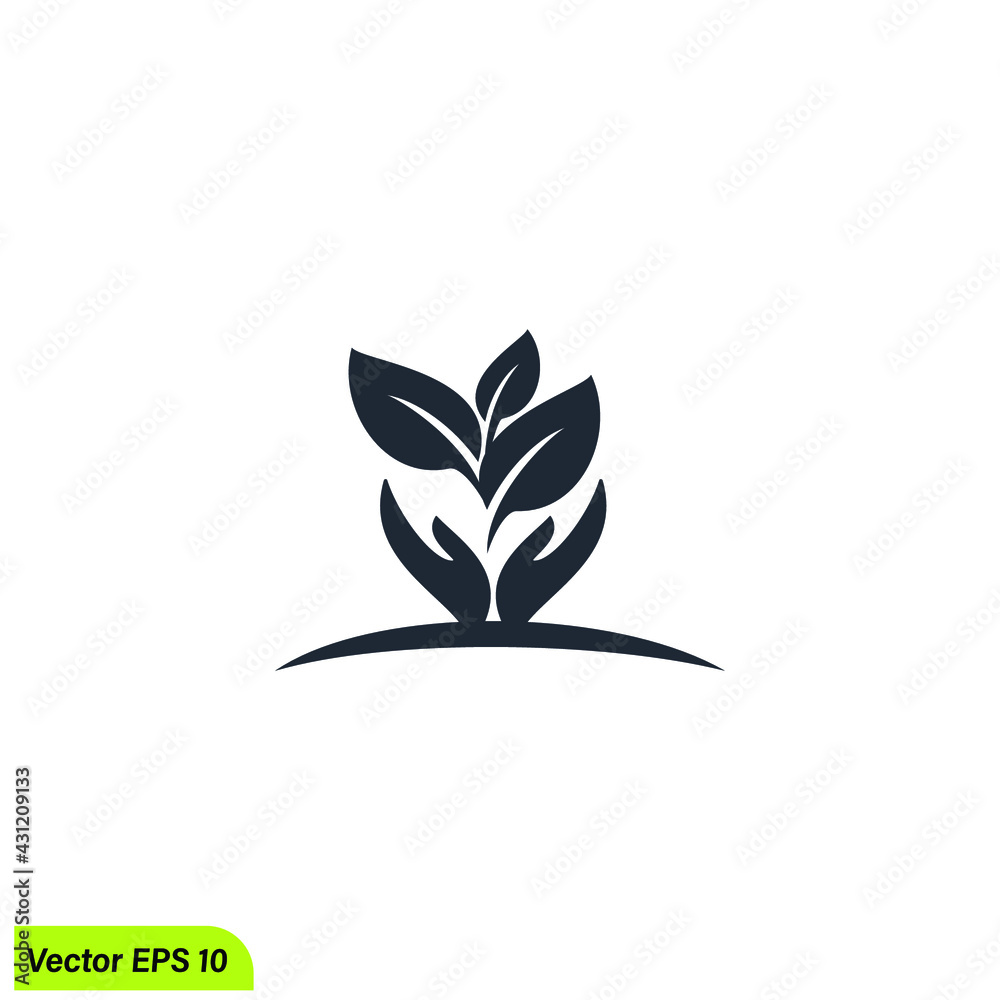 nature care logo template hand and leaf care icon nature care logo template hand and leaf care icon