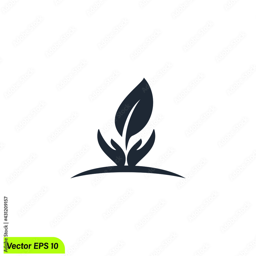 nature care logo template hand and leaf care icon nature care logo template hand and leaf care icon