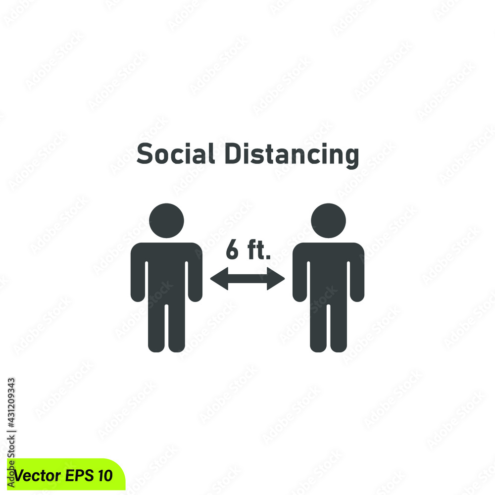 social distancing icon pandemi prevention symbol logo template