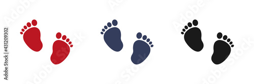Set of web icons for feet flat design.