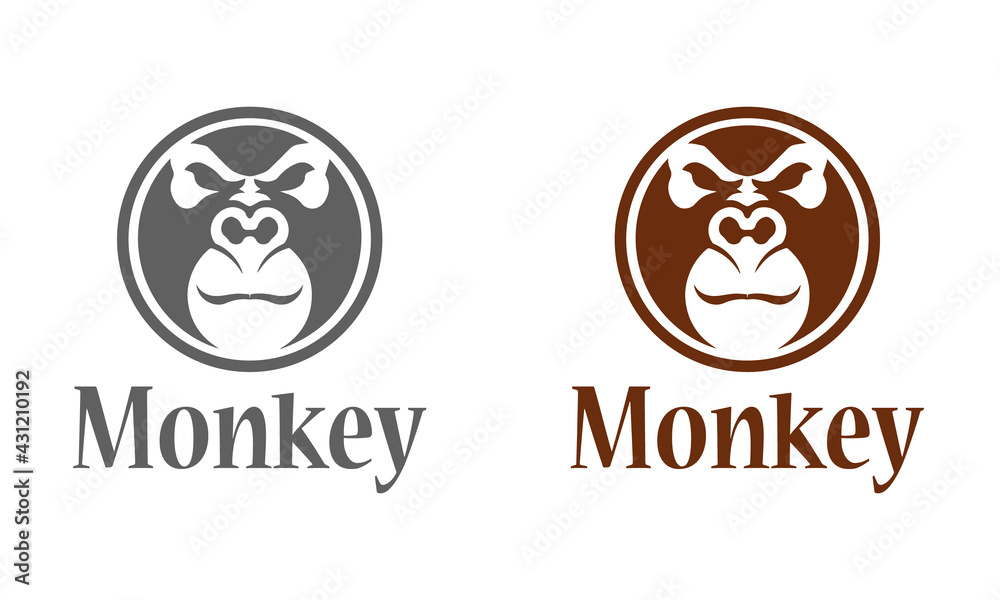 monkey logo icon design vector template white illustration background monkey logo icon design vector template white illustration background
