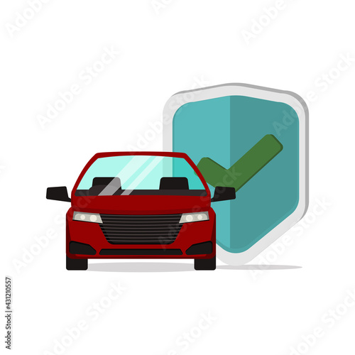 car insurance illustration, full car protection, flat design vector