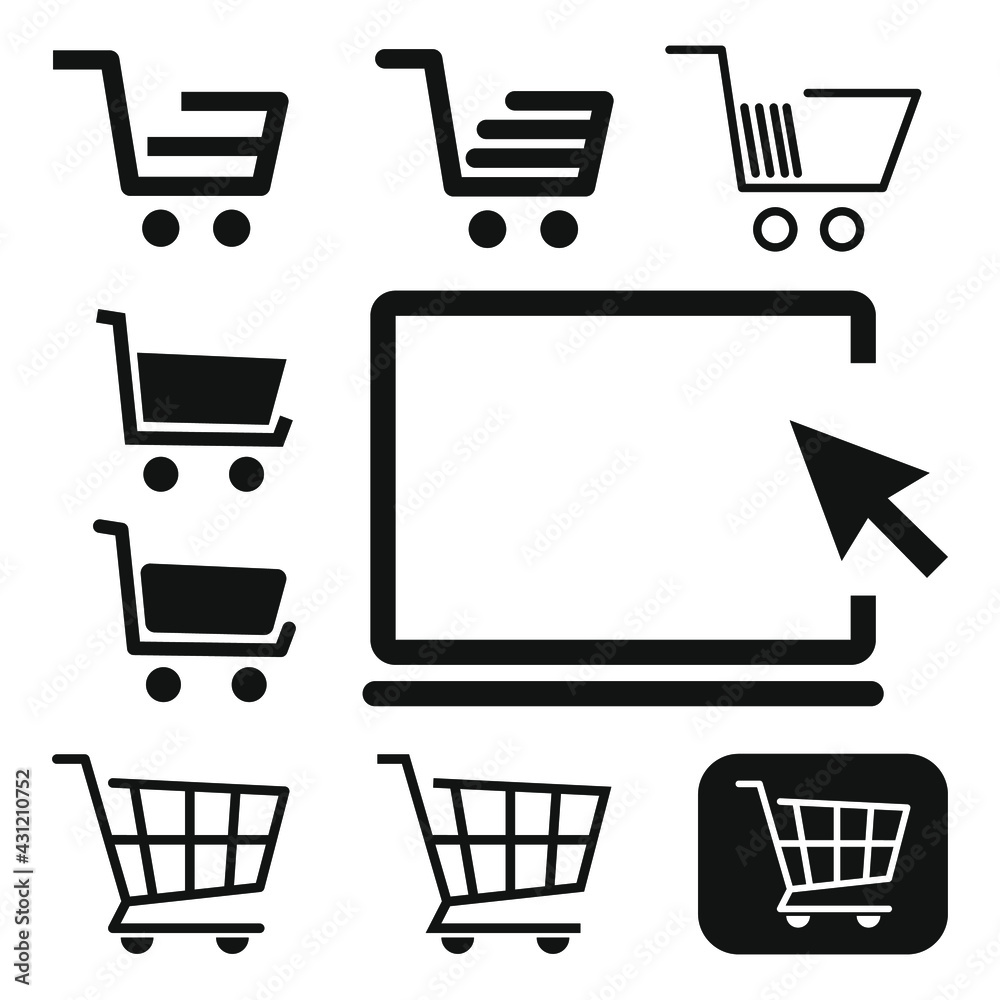 shopping cart icon set