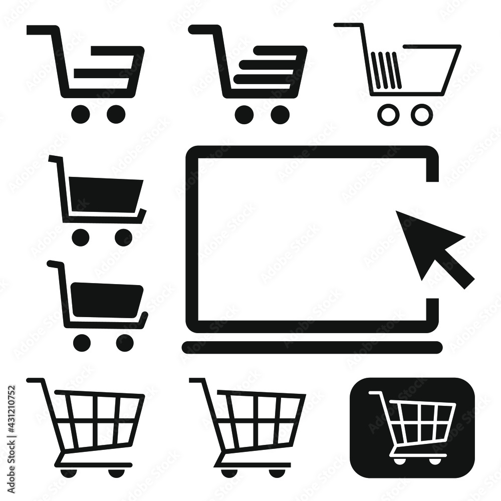 shopping cart icon set shopping cart icon set