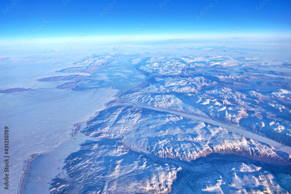 Fototapeta premium Luftaufnahme über Grönland