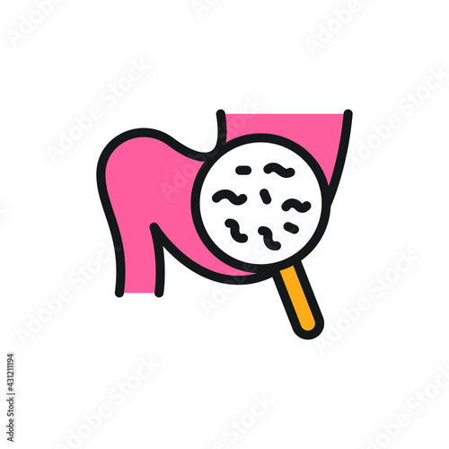 Dysbiosis color line icon. Isolated vector element. Outline pictogram for web page, mobile app, promo