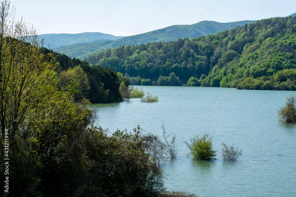 lake and mountains