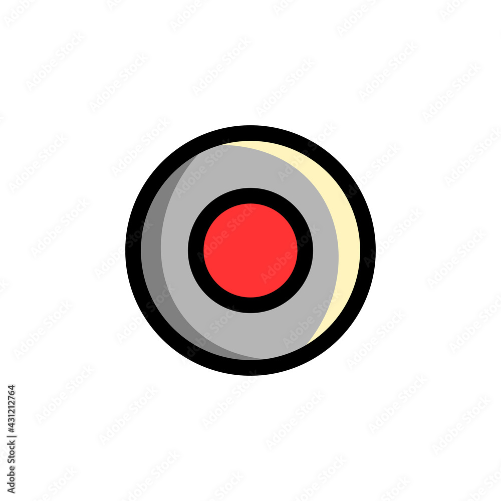 Record Button User Interface Outline Icon Logo Vector Illustration. Record Button User Interface Outline Icon Logo Vector Illustration.