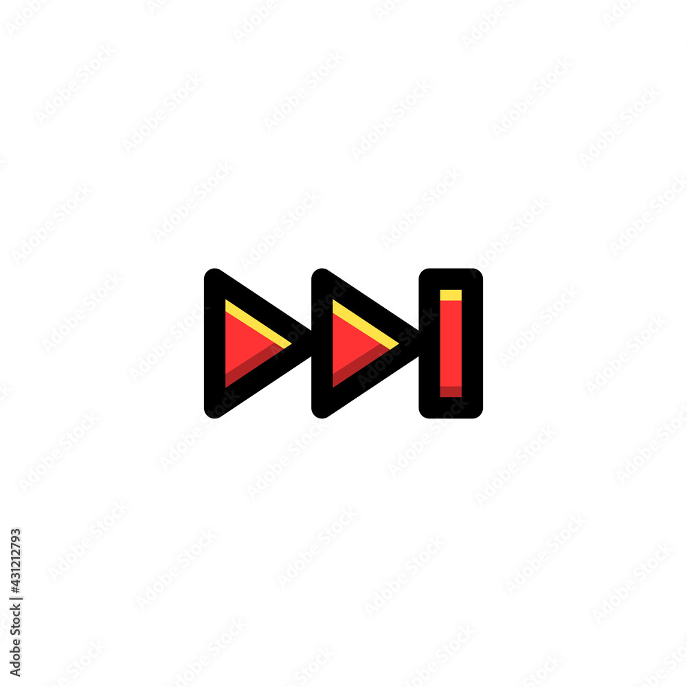 Next Button User Interface Outline Icon Logo Vector Illustration. Next Button User Interface Outline Icon Logo Vector Illustration.