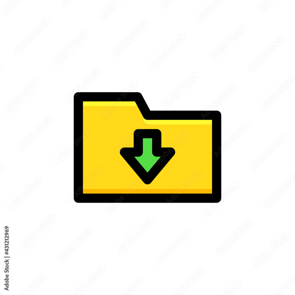Download Folder User Interface Outline Icon Logo Vector Illustration. Download Folder User Interface Outline Icon Logo Vector Illustration.