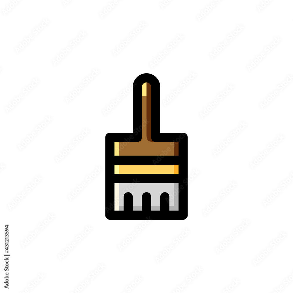 Brush User Interface Outline Icon Logo Vector Illustration. Brush User Interface Outline Icon Logo Vector Illustration.