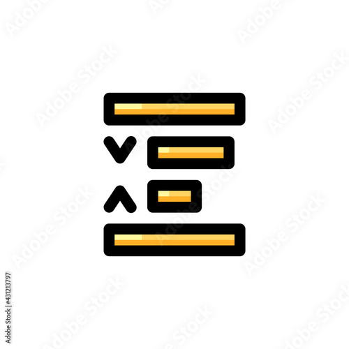 Decrease Paragraph Spacing User Interface Outline Icon Logo Vector Illustration.