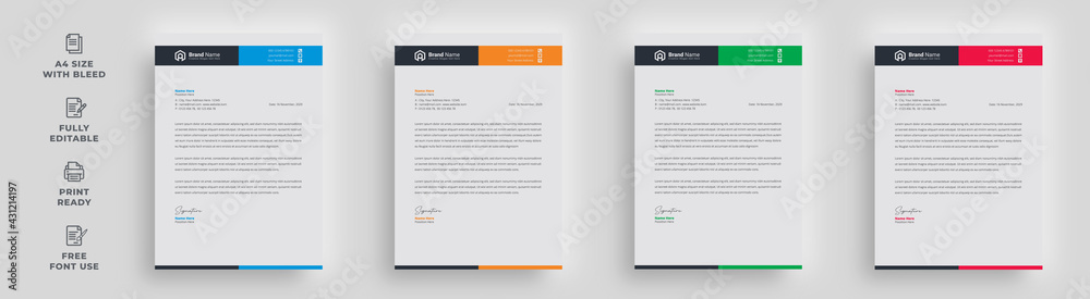 letterhead flyer business corporate infographics unique trendy newest stylish minimal official creative poster magazine banner with logo template design - obrazy, fototapety, plakaty 