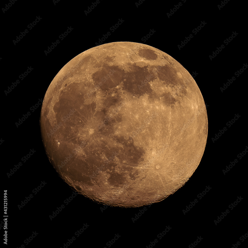 Fototapeta premium Full red moon in the night sky