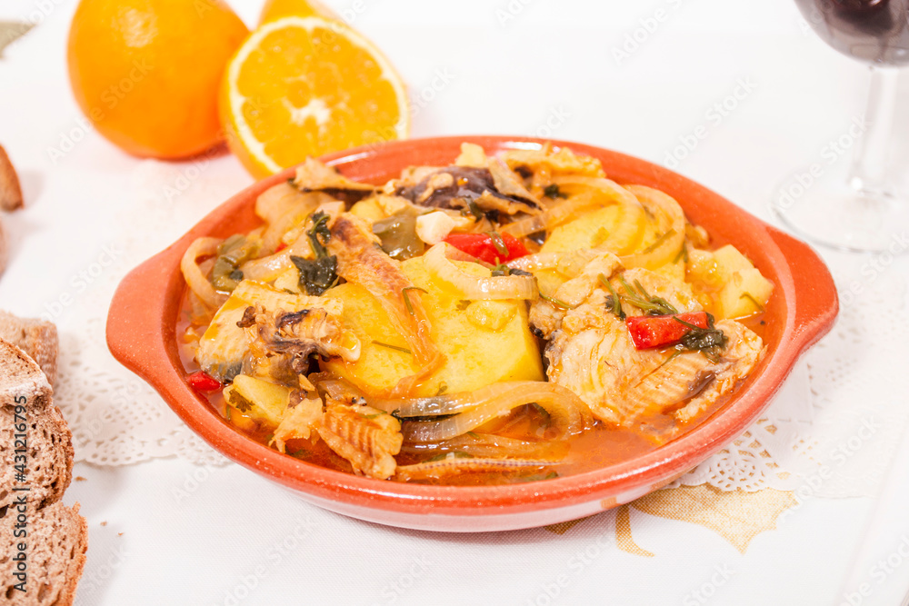 blackmouth catshark meal with potatos. blackmouth catshark meal with potatos.