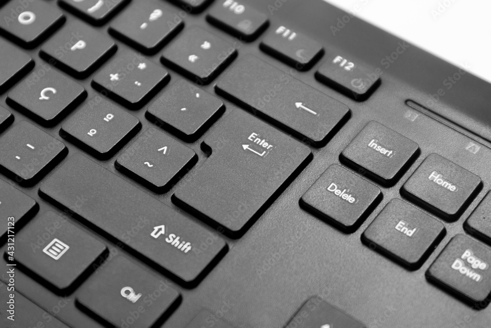 Black personal computer keyboard Black personal computer keyboard
