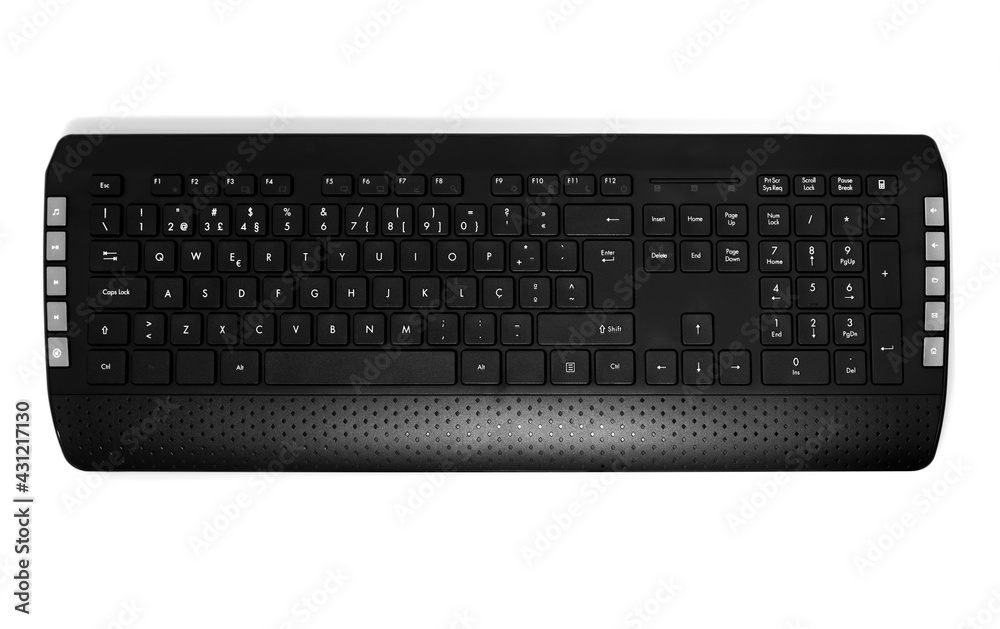 Black personal computer keyboard Black personal computer keyboard