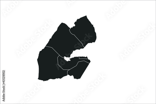 Djibouti Map Map black Color on White Backgound photo
