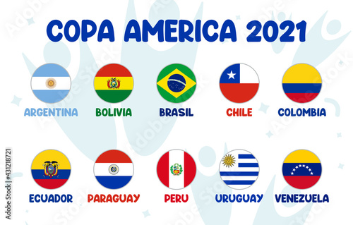 Copa America 2021 final stage team football tournament in South America. South American soccer tournament in Argentina and Colombia. © angelmaxmixam