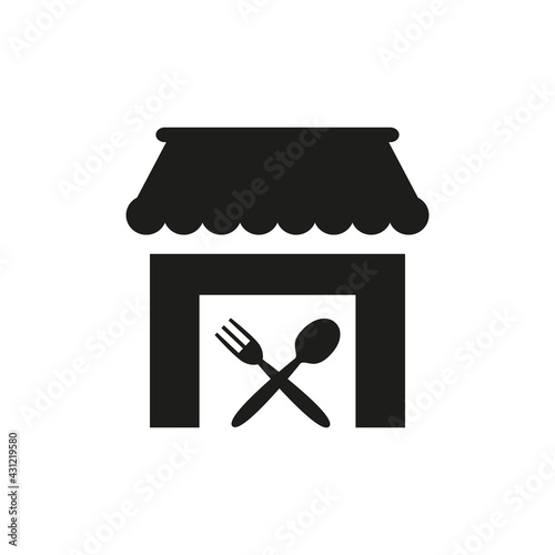 Restaurant icon on white background.