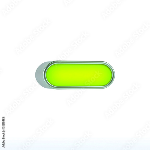 Green minus Button or Media control symbols on white background. Multimedia icon concept 3d rendering