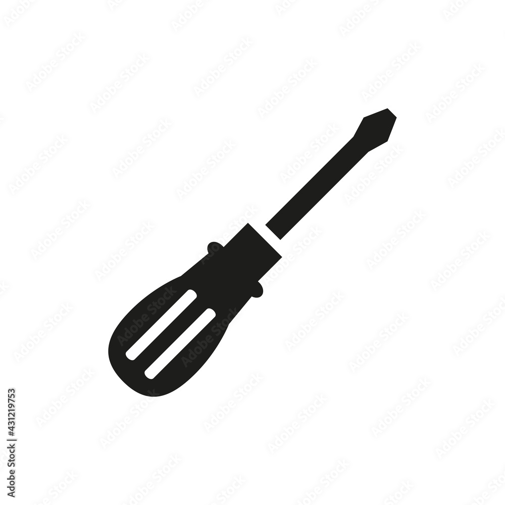 Screwdriver icon on white background. Screwdriver icon on white background.