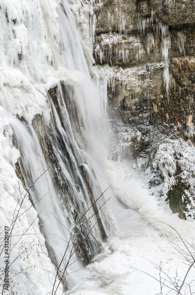 waterfall in winter waterfall in winter