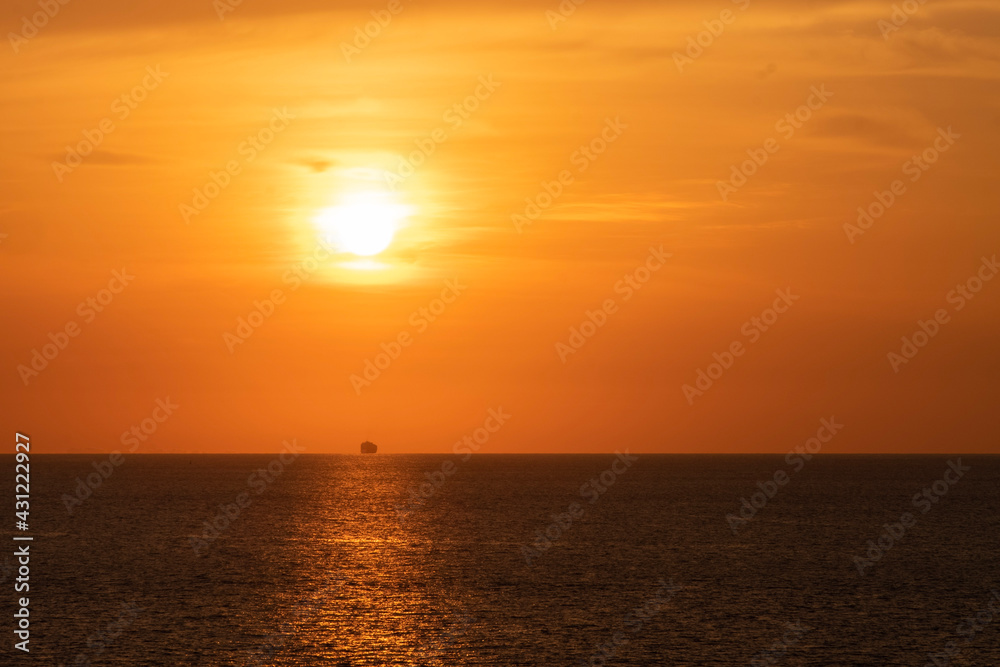 sunset over the sea