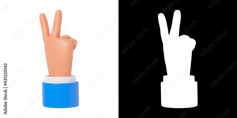 Cartoon hands gestures. 3d illustration Cartoon hands gestures. 3d illustration