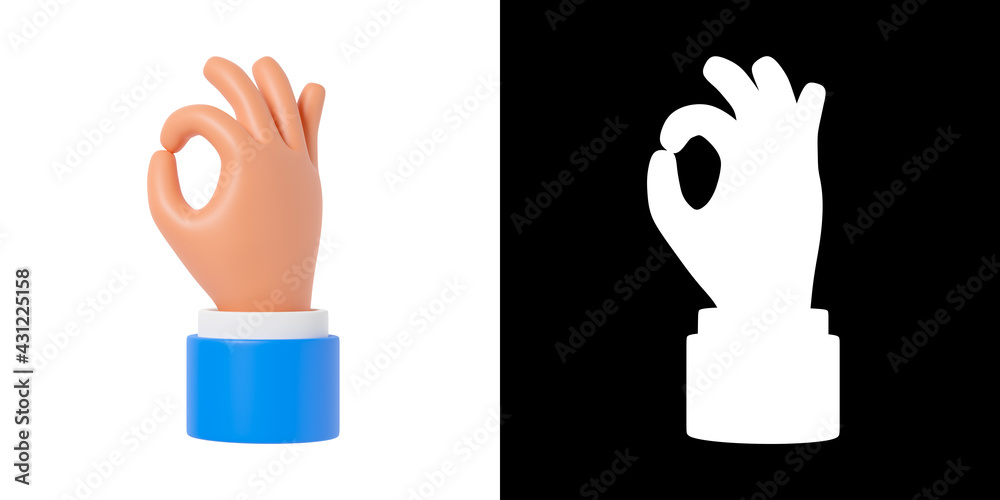 Fototapeta premium Cartoon hands gestures. 3d illustration