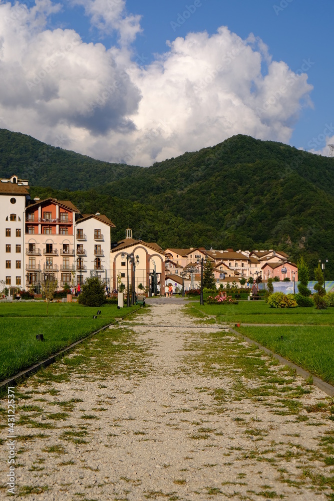 Fototapeta premium village in the mountains