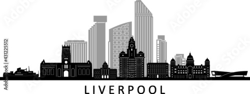 LIVERPOOL England United Kingdom City Skyline Vector
