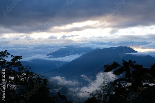 sunset over the mountains