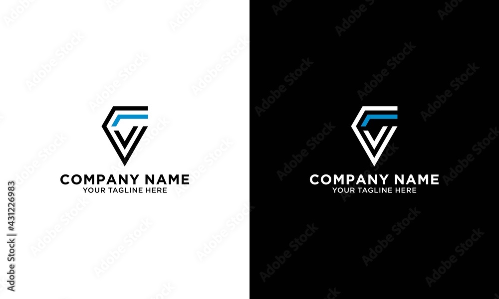 simple typography triangle fv vector logo simple typography triangle fv vector logo