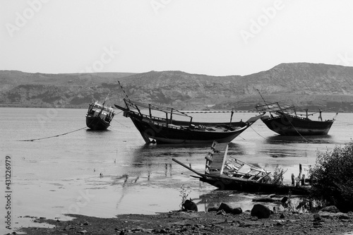 Traditional fishing boats dhows  Oman