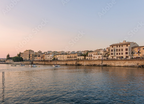 The breathtaking scenery of the Ortigia seafront in Syracuse Sicily