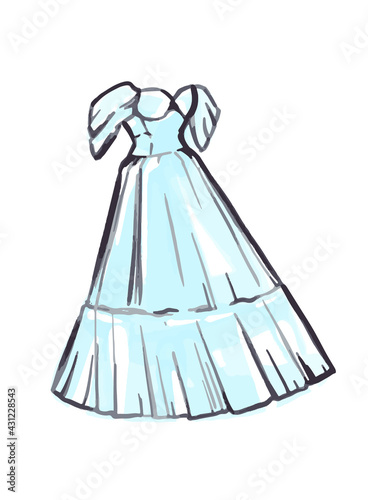 hand drawn illustration of a dresse
