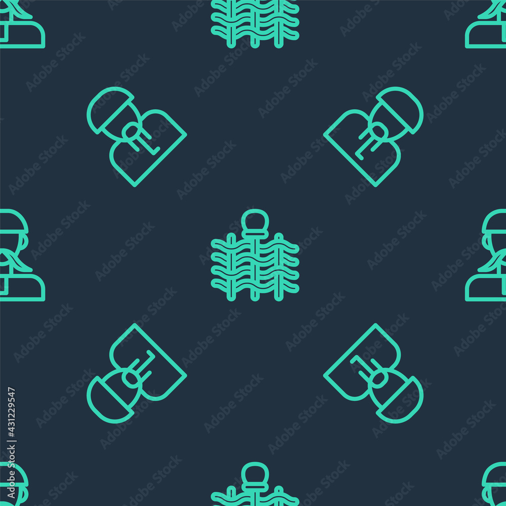 Set line Wicker fence, Ukrainian cossack and on seamless pattern. Vector Set line Wicker fence, Ukrainian cossack and on seamless pattern. Vector