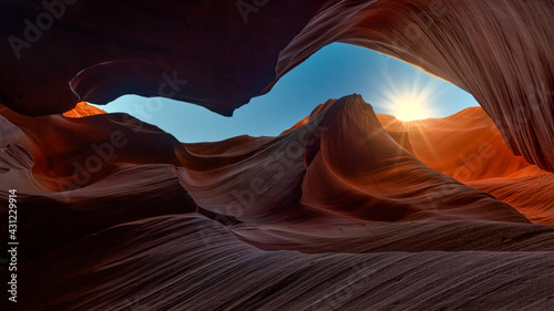 Magical Antelope Canyon, located in Arizona USA, Travel and art concept.