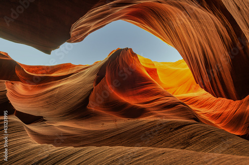 antelope canyon arizona - abstract and wave sandstone made from water. Art concept.