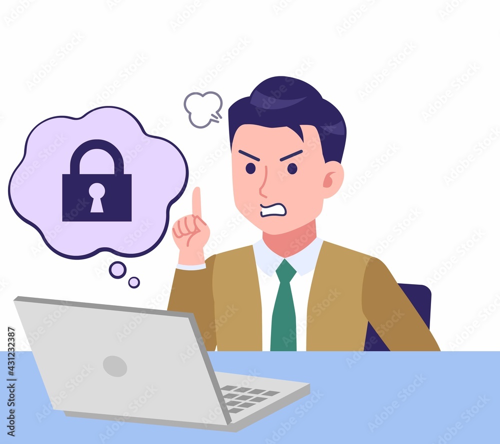 デスクワークする青年 デスクワークする青年